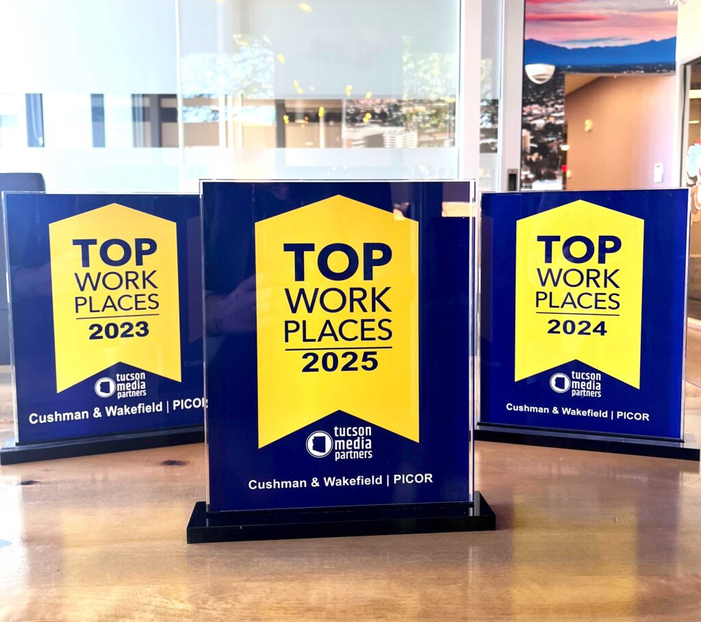 Photo of all three Top Workplace Awards C&W | PICOR has received. 